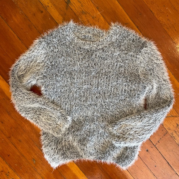 Fuzzy Knit Grey Sweater - Picture 3 of 3